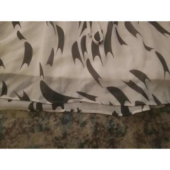 Nine West Women's Dress White/Cream Black Stripes Sheer Lined Size XXL - Picture 12 of 16